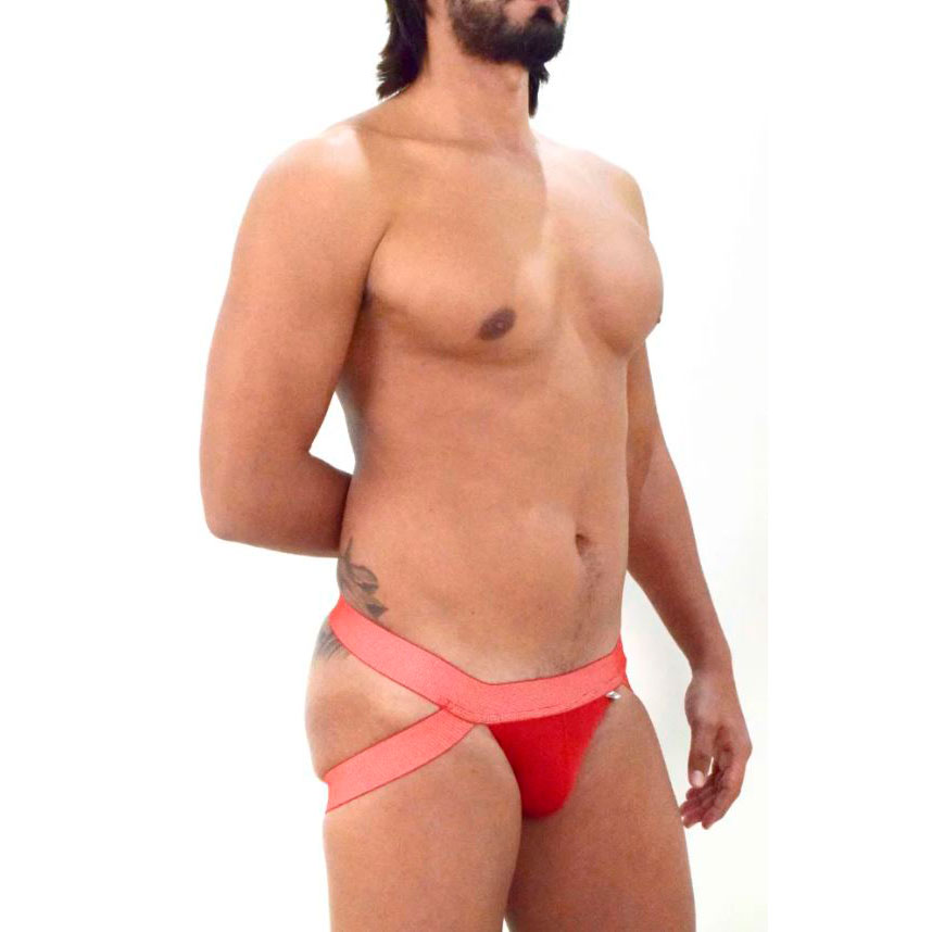 Jock Strap Vermelho com Elástico na Frente - Steves Designer | Tamanho Único - 2