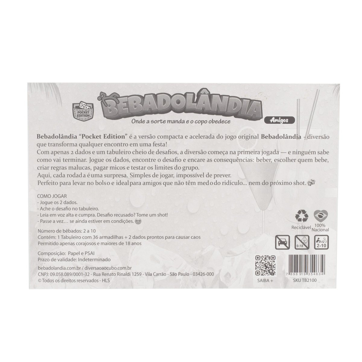 Jogo Bebadolândia Pocket Edition "Amigos" - Diversão ao Cubo - 2