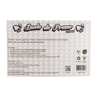 Jogo Duelo do Prazer "36 Posições" - Diversão ao Cubo