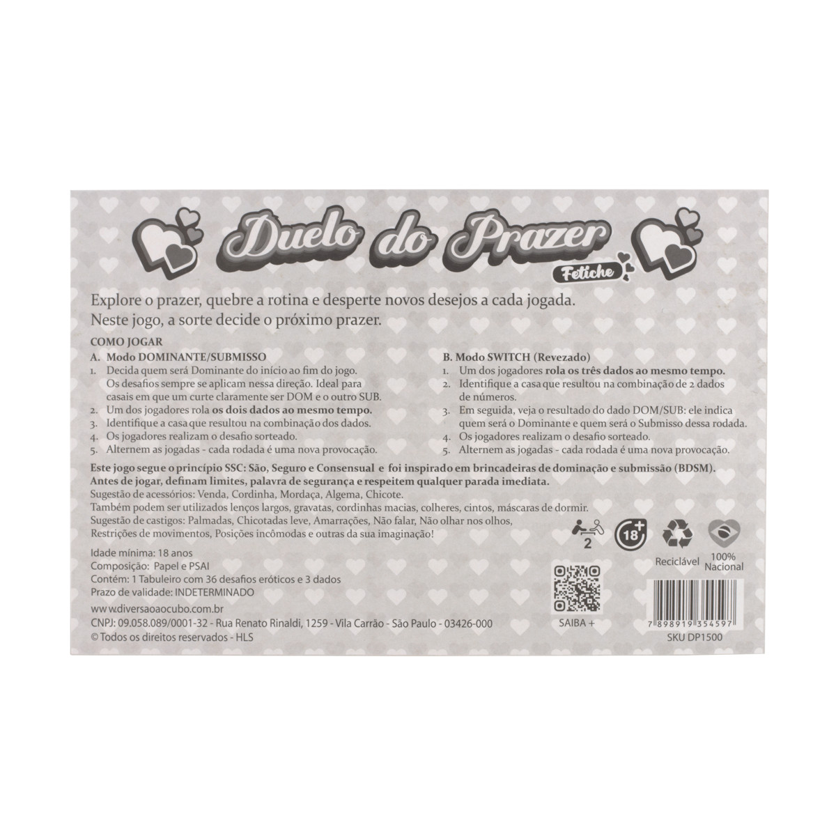 Jogo Duelo do Prazer "Fetiche" - Diversão ao Cubo - 4