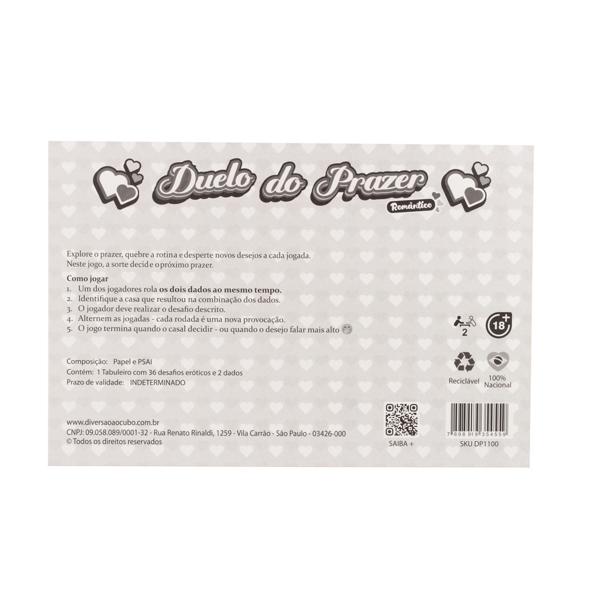 Jogo Duelo do Prazer "Romântico" - Diversão ao Cubo - 3