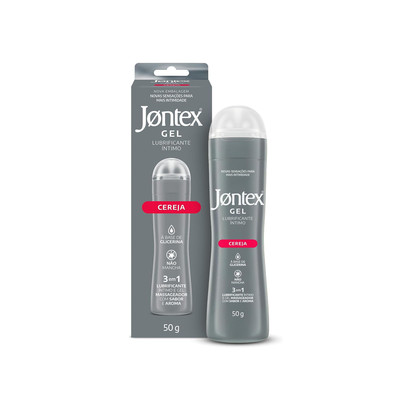 Gel Lubrificante Íntimo Beijável no Sabor de Cereja, à Base D'Água e Pode ser Usado com Preservativo - Jontex Gel | 50g