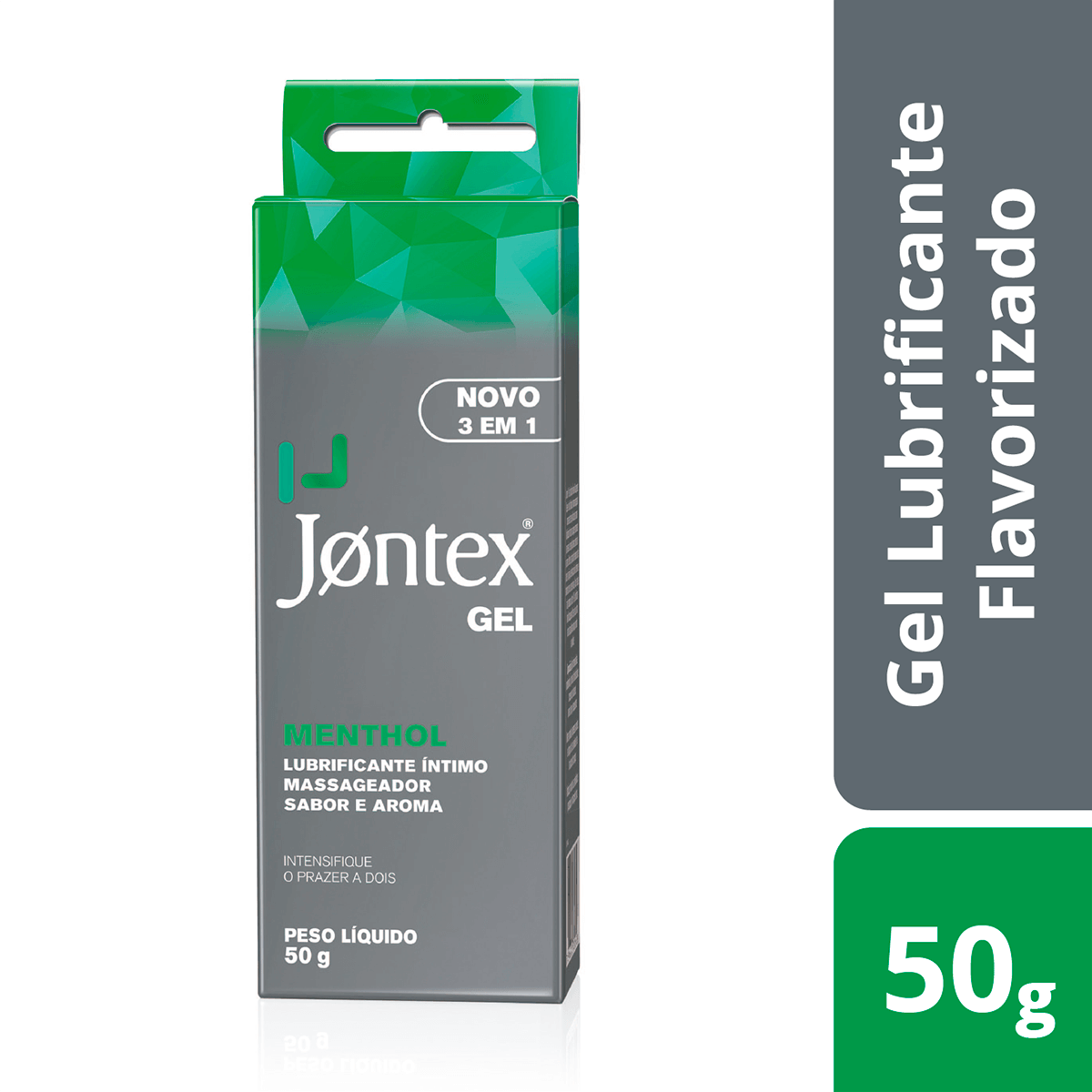 Jontex Gel - Gel Lubrificante Íntimo Beijável à Base D'Água Pode ser Usado no Preservativo - 50 Gramas | Sabor: Menta - 2