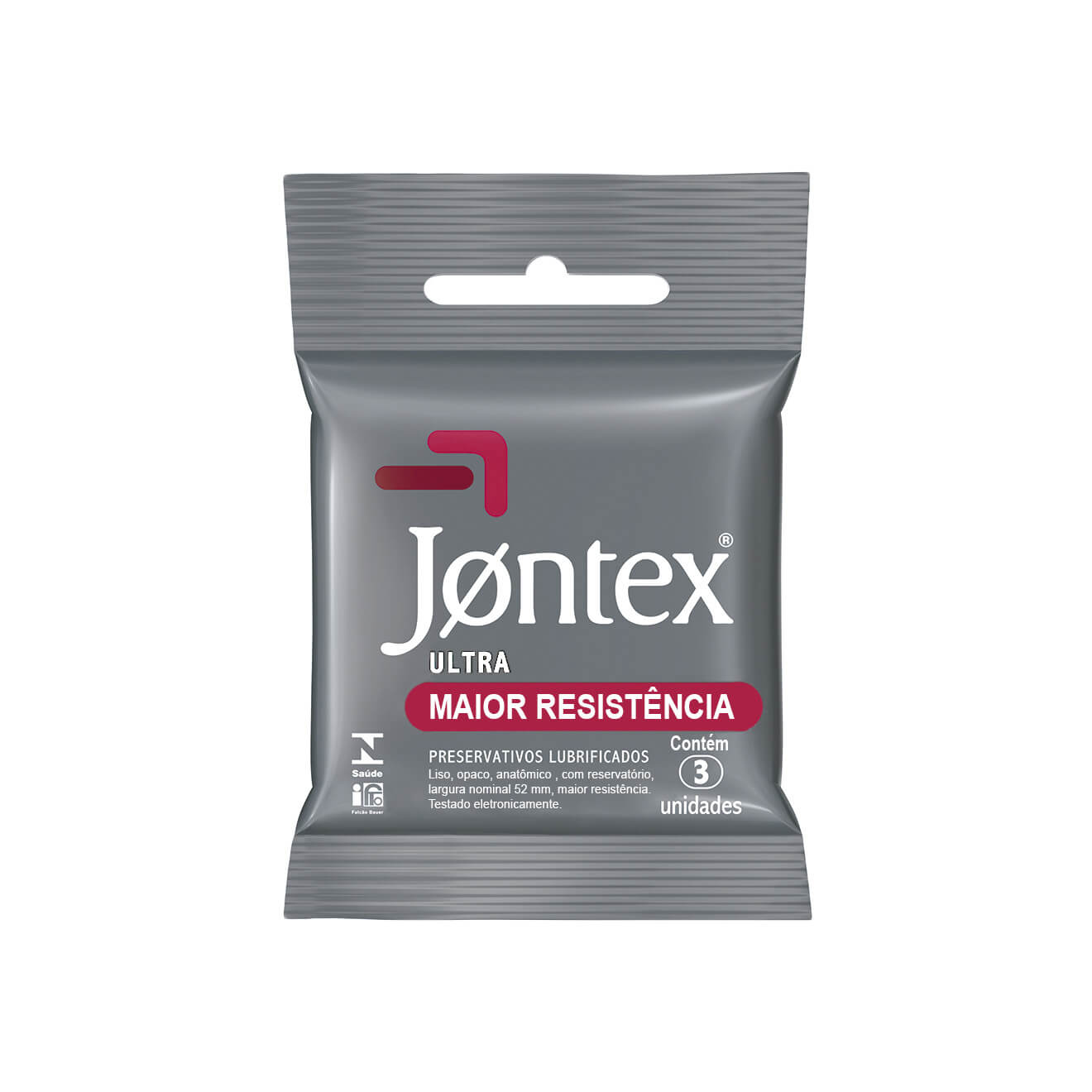 Preservativo Lubrificado com Resistência maior Feito em Látex - Jontex Maior Resistência - 3 Preservativos - 1