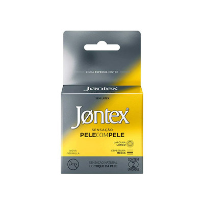 Preservativo Anatômico Extra Fino com Tecnologia Real Feel sem Uso de Látex Lubrificado com Óleo de Silicone - Jontex Pele com Pele | 2 Unidades
