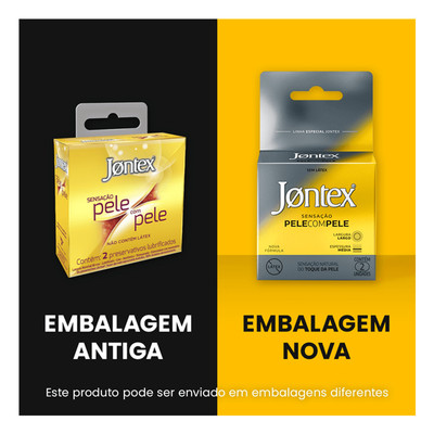 Preservativo Anatômico Extra Fino com Tecnologia Real Feel sem Uso de Látex Lubrificado com Óleo de Silicone - Jontex Pele com Pele | 2 Unidades