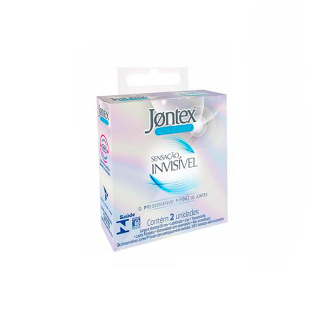 Preservativo Ultra Fino para uma Sensibilidade Maior - Jontex Sensação Invisível | 2 Unidades - 2