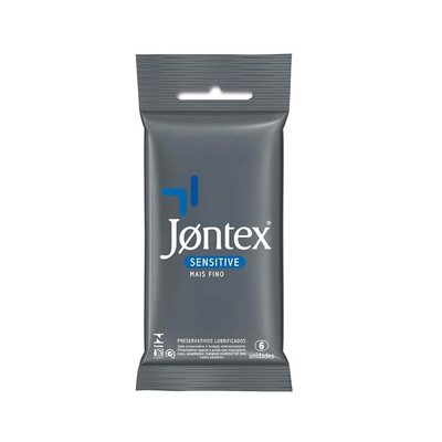 Preservativo Lubrificado Extra Fina que Proporciona a Sensação de Não Estar Usando Nada - Jontex Sensitive - 6 unidades