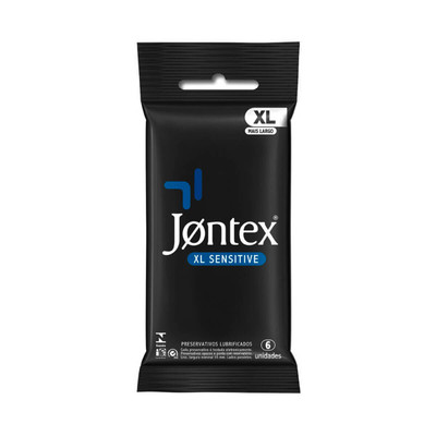 Preservativo Lubrificado mais Largo e Extra Fino que Proporciona a Sensação de Não Estar Usando Nada - Jontex XL Sensitive - 6 unidades