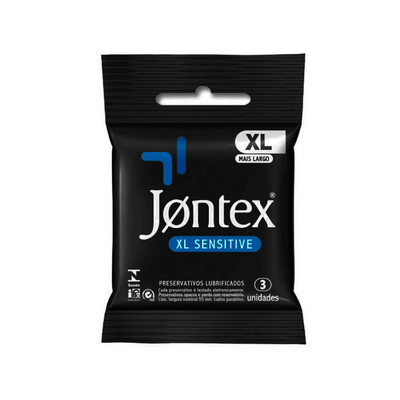 Foto 1 do produto Jontex XL Sensitive - Preservativo Lubrificado mais Largo e Extra Fina que Proporciona a Sensação de Não Estar Usando Nada - 3 unidades