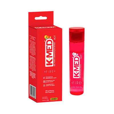 Gel Lubrificante Íntimo com Sensação de Aquecimento Suave - K-Med Hot Fire - 40g