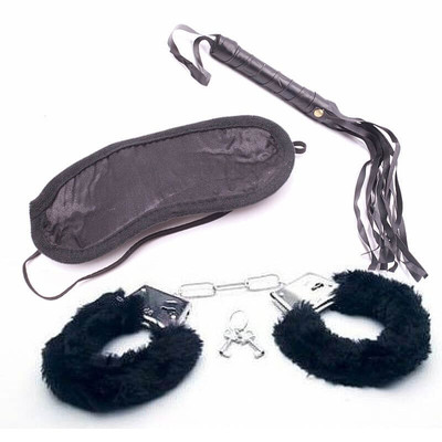 Foto 4 do produto Kama Sutra Accessories - Kit Bondage com Algema, Venda e Chicote de Couro Sintético