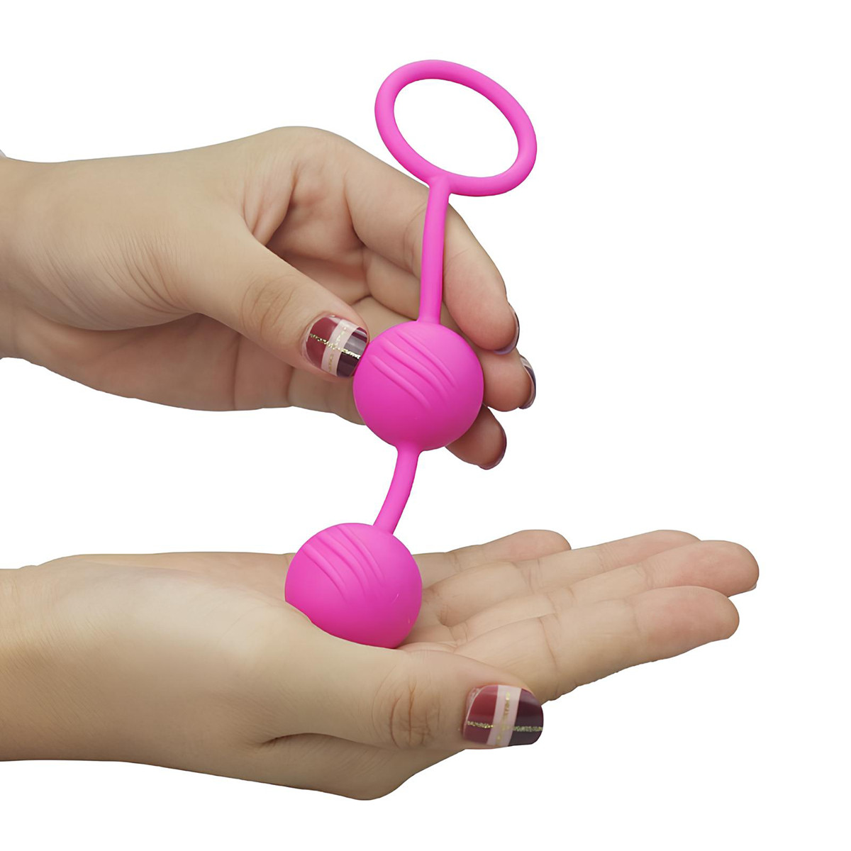 Bolas de Peso para Pompoar em Silicone com Relevo e 2 Esferas - Kegel Ball | Disponível em 2 Cores - 2