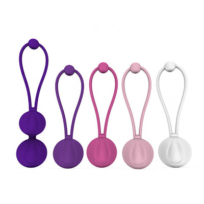 Foto 2 do produto Kit com Bolas para Pompoar em Silicone, Alça de Segurança e 5 Pesos Variáveis - Kegel Ball