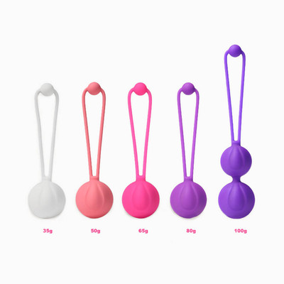 Foto 3 do produto Kit com Bolas para Pompoar em Silicone, Alça de Segurança e 5 Pesos Variáveis - Kegel Ball