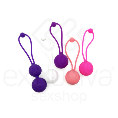 Foto 1 do produto Kit com Bolas para Pompoar em Silicone, Alça de Segurança e 5 Pesos Variáveis - Kegel Ball