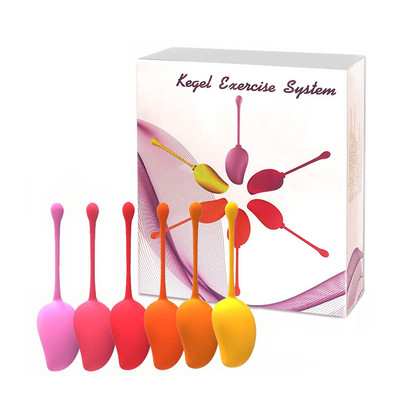 Foto 1 do produto Kegel Exercise System - Kit para Pompoarismo em Silicone com 6 Pesos em Formato de Manga