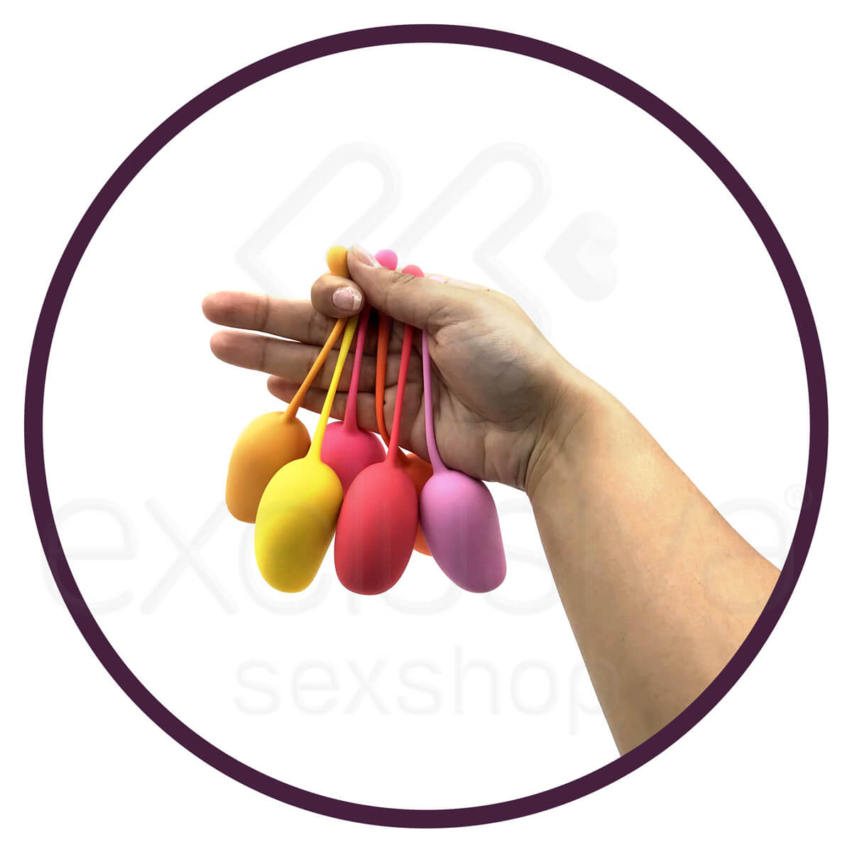 Kegel Exercise System - Kit para Pompoarismo em Silicone com 6 Pesos em Formato de Manga - 3