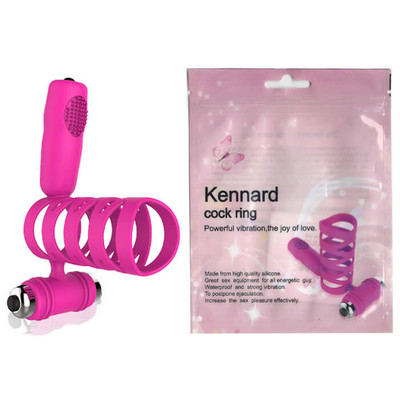 Foto 2 do produto Anel Peniano em Forma de Meia Capa com Duas Cápsulas Vibratórias Kennard Cock Ring - 7 x 3 cm | Disponível em 2 Cores