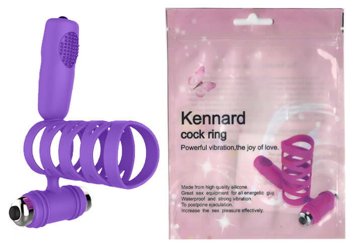 Anel Peniano em Forma de Meia Capa com Duas Cápsulas Vibratórias Kennard Cock Ring - 7 x 3 cm | Disponível em 2 Cores - 1