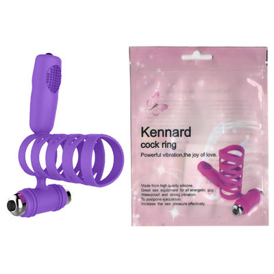 Foto 1 do produto Anel Peniano em Forma de Meia Capa com Duas Cápsulas Vibratórias Kennard Cock Ring - 7 x 3 cm | Disponível em 2 Cores