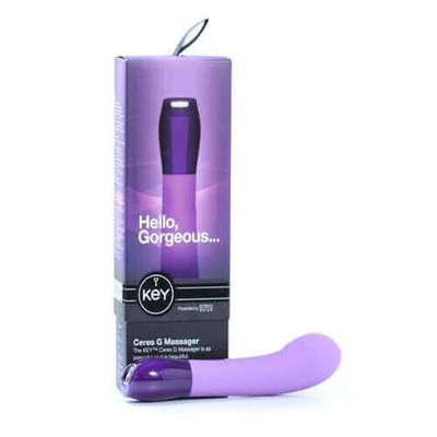 Key Ceres by Jopen - Vibrador Estimulador de Ponto G em Silicone com 7 Modos de Vibrações - 13,7 x 3,9 cm | Cor: Roxo