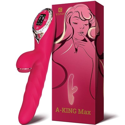 Foto 3 do produto Vibrador 3 em 1 Recarregável com 9 Modos de Vibração, 3 Modos de Pulsação e Rotação - Kiss Toy A-King Max | 13 x 3,5 cm | Disponível em 2 Cores