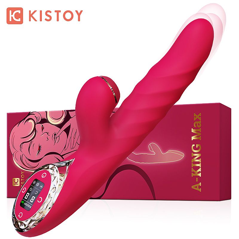 Vibrador 3 em 1 Recarregável com 9 Modos de Vibração, 3 Modos de Pulsação e Rotação - Kiss Toy A-King Max | 13 x 3,5 cm | Disponível em 2 Cores - 6