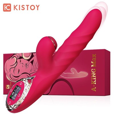 Foto 6 do produto Vibrador 3 em 1 Recarregável com 9 Modos de Vibração, 3 Modos de Pulsação e Rotação - Kiss Toy A-King Max | 13 x 3,5 cm | Disponível em 2 Cores