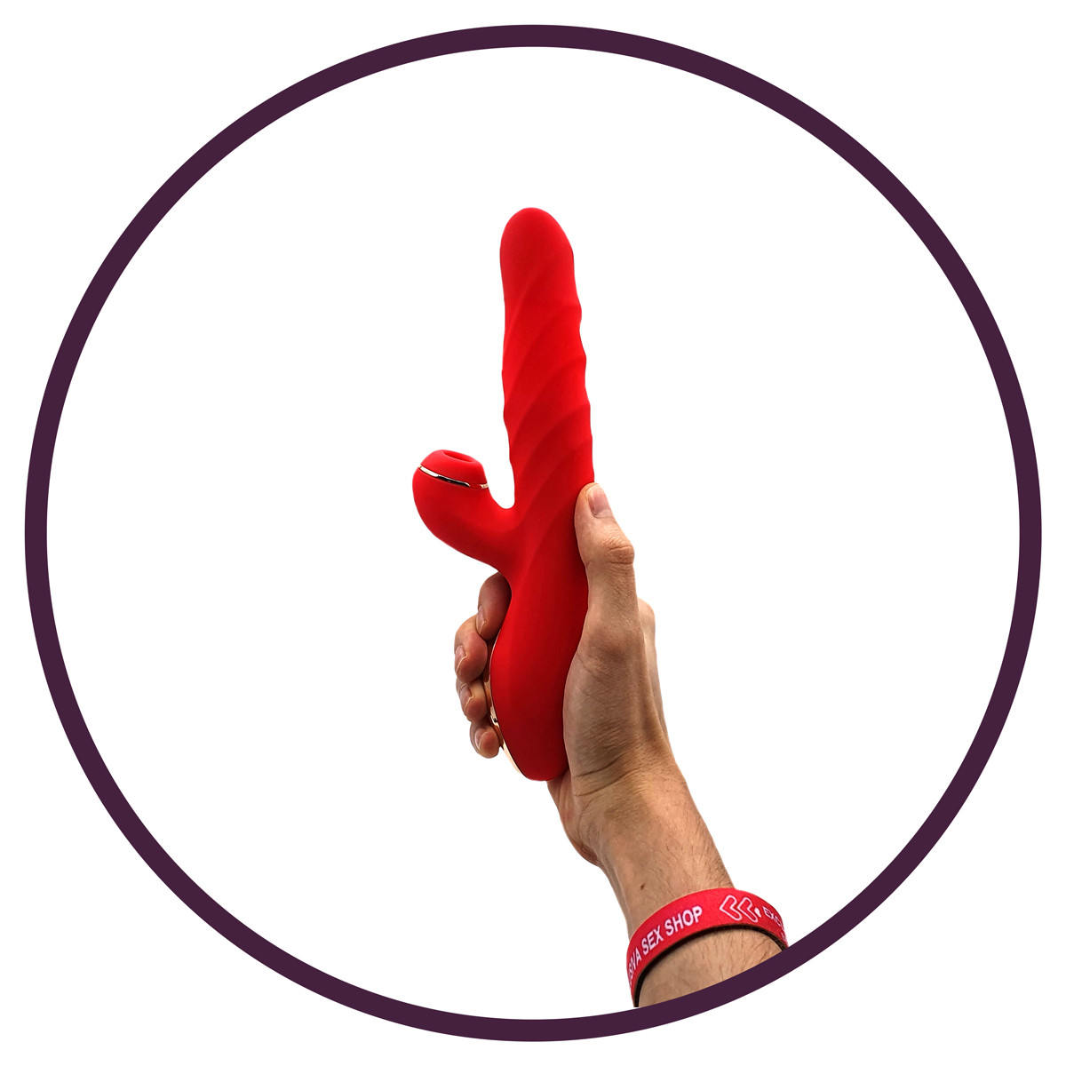 Vibrador 3 em 1 Recarregável com 9 Modos de Vibração, 3 Modos de Pulsação e Rotação - Kiss Toy A-King Max | 13 x 3,5 cm | Disponível em 2 Cores - 7