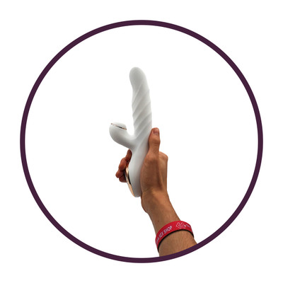 Vibrador 3 em 1 Recarregável com 9 Modos de Vibração, 3 Modos de Pulsação e Rotação - Kiss Toy A-King Max | 13 x 3,5 cm | Disponível em 2 Cores