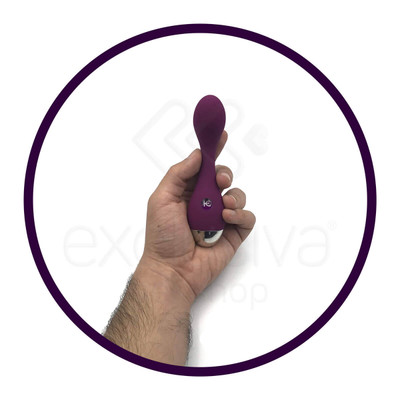 Foto 8 do produto Vibrador Estimulador de Ponto G e Clitóris Recarregável com 10 Modos de Vibração e Recarregável - Kisstoy Evelyn | 14 x 3,5 cm