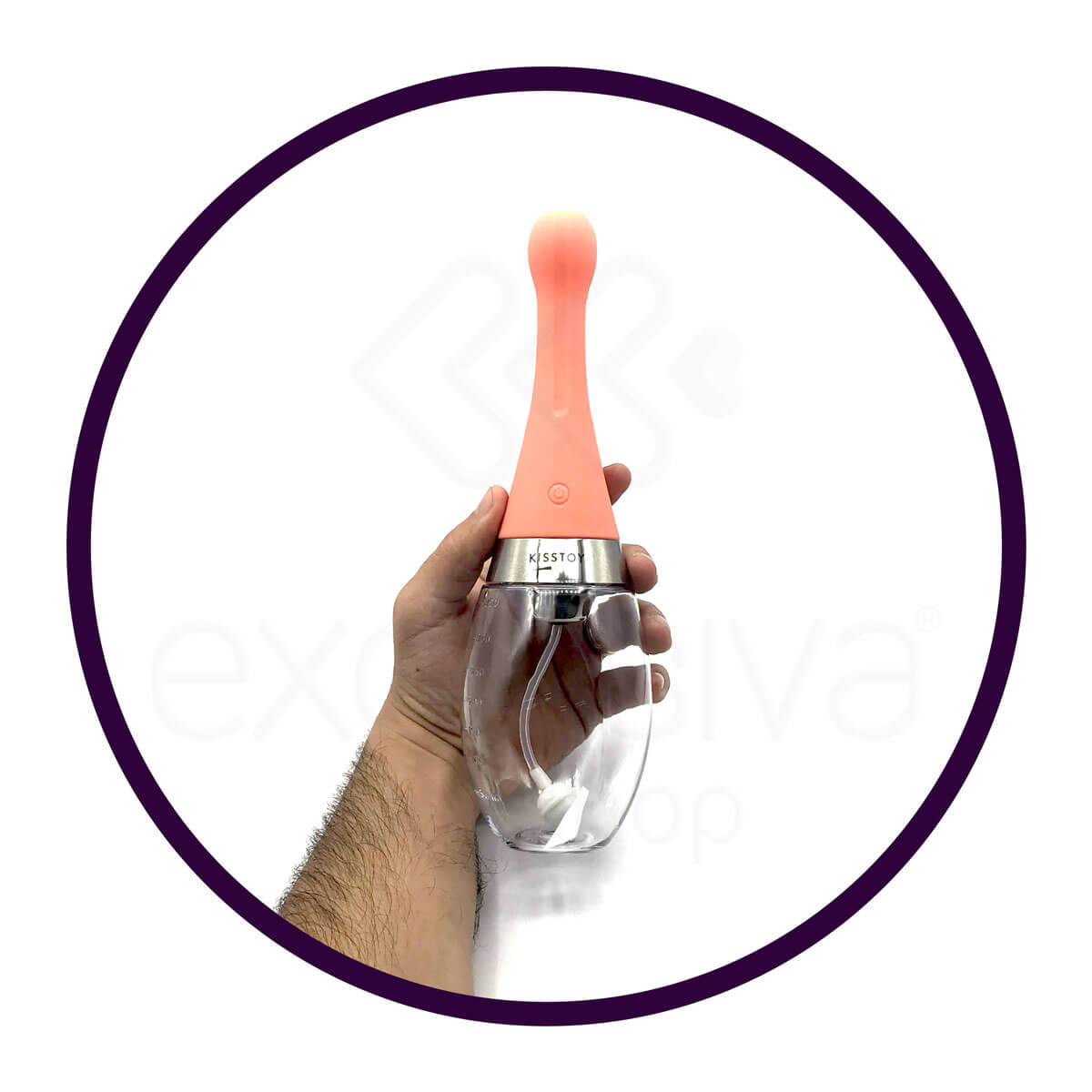 Kisstoy Man Bowling - Ducha Higiênica Intima Anal Elétrica com 3 Modos de Jato Potente Recarregável - 25,8 x 7,8 cm - 7