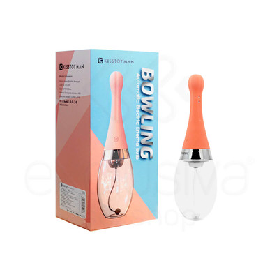 Kisstoy Man Bowling - Ducha Higiênica Intima Anal Elétrica com 3 Modos de Jato Potente Recarregável - 25,8 x 7,8 cm
