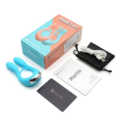 Foto 2 do produto Anel Peniano Feito em Silicone com Estimulador de Clítoris e 10 Modos de Vibração - Kisstoy Man Martin Cock Ring | Disponível em 2 cores