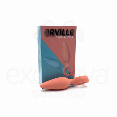 Kisstoy Man Orville - Plug Anal Feito em Silicone com 10 Modos de Vibração e Anel de Segurança | Cor: Laranja