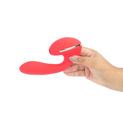 Vibrador Estimulador de Ponto G e Clítoris com 10 Modos de Vibração e Tecnologia de Sucção em 5 Intesidades - Kistoy Tina | 19 x 5 cm