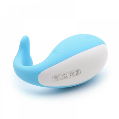 Foto 4 do produto Vibrador Massageador Corporal em Forma de Baleia Recarregável com 10 Modos de Vibração e 3 Modos de Intensidade com Controle - Kisstoy Young Doris - 6,9 x 3,2 cm