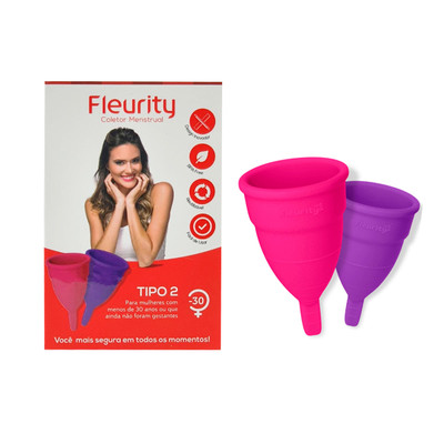 Kit com 2 Coletores Menstruais Reutilizáveis Tipo 2 - Fleurity