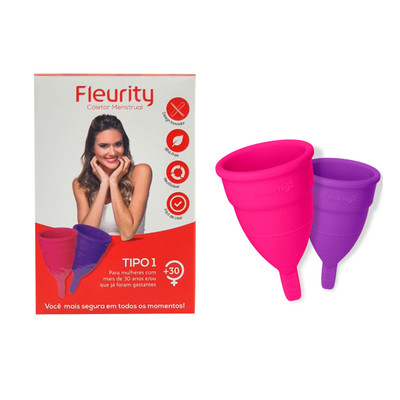 Kit com 2 Coletores Menstruais Reutilizáveis Tipo 1 - Fleurity