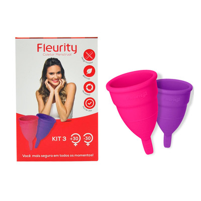 Kit com 2 Coletores Menstruais Reutilizáveis Tipo 3 - Fleurity