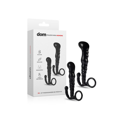 Foto 1 do produto Kit com 2 Massageadores de Próstata em Silicone com Tamanhos Diferentes - Dom M3