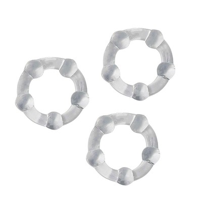 Foto 3 do produto Kit com 3 Anéis Peniano em Silicone Flexível e Resistente - SI | Disponível em 2 Cores