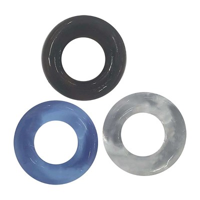 Kit com 3 Anéis Peniano em Silicone - 1,6 x 3,3 cm