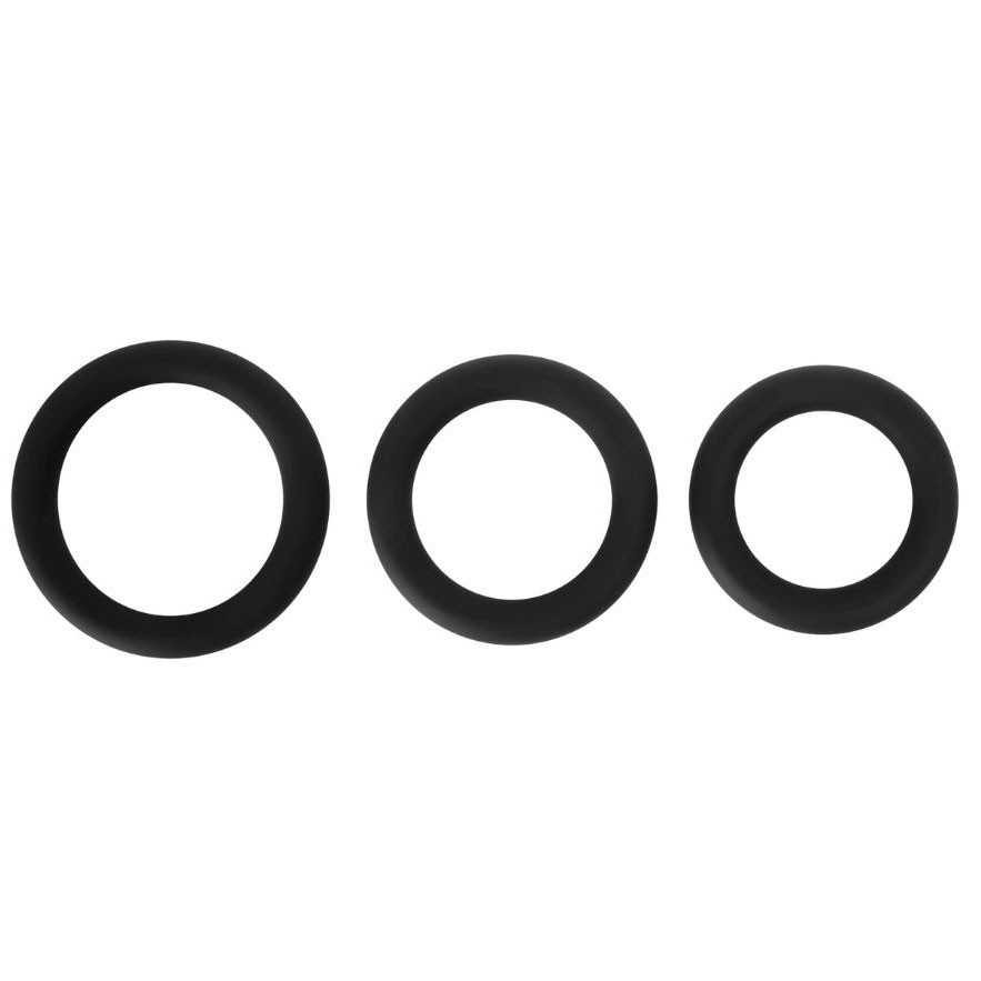 Kit com 3 Anéis Penianos em Silicone - Adam & Eve Silicone Penis Ring Set - 3