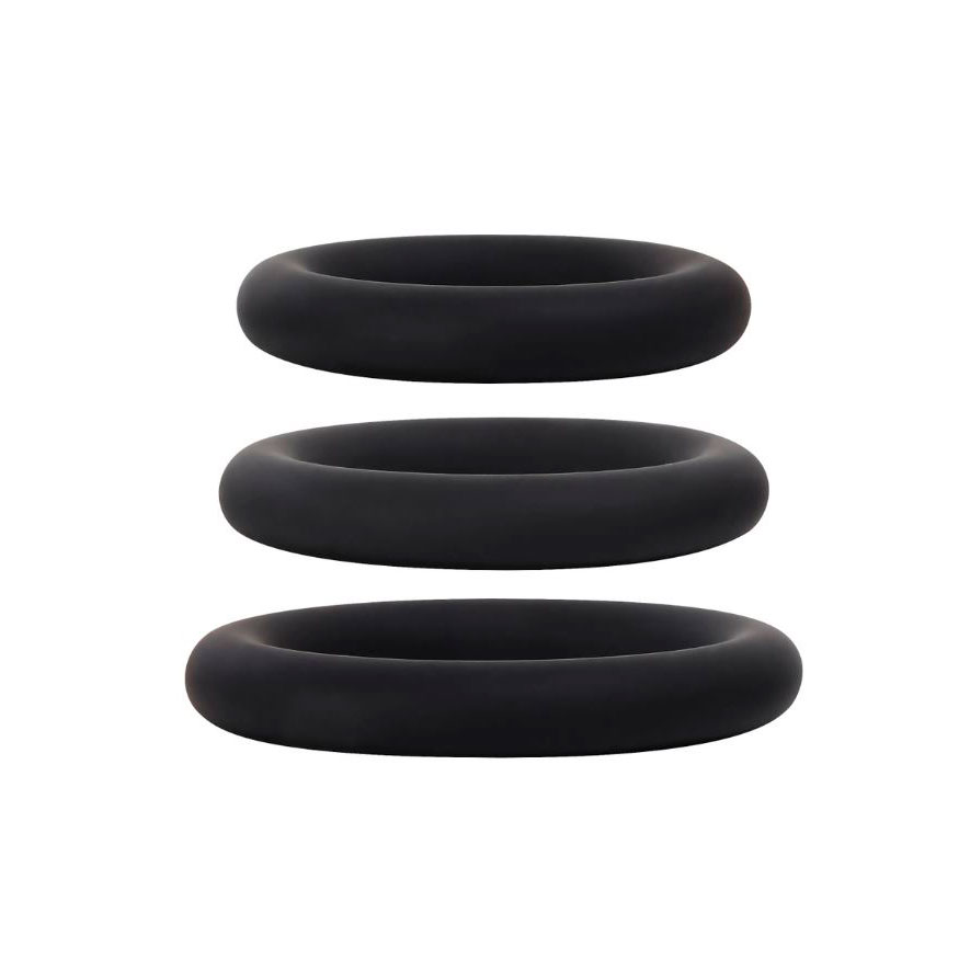 Kit com 3 Anéis Penianos em Silicone - Adam & Eve Silicone Penis Ring Set - 5