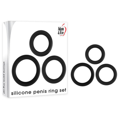 Foto 1 do produto Kit com 3 Anéis Penianos em Silicone - Adam & Eve Silicone Penis Ring Set