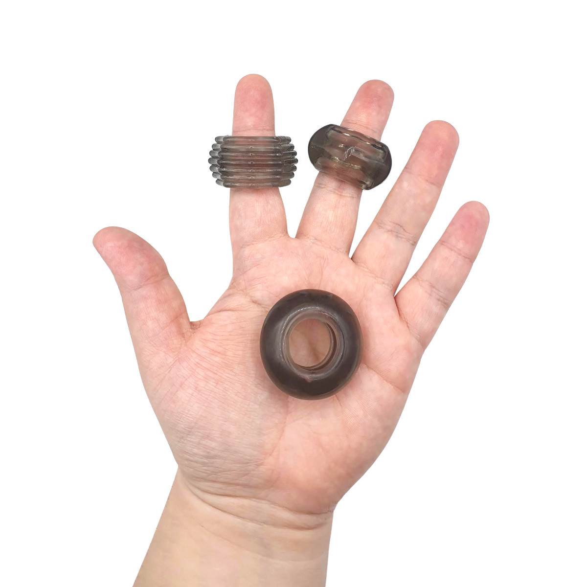 Kit com 3 Anéis Penianos em Silicone Hipoalérgico de Diferentes Formatos - Zero Tolerance Triple Thick - 7