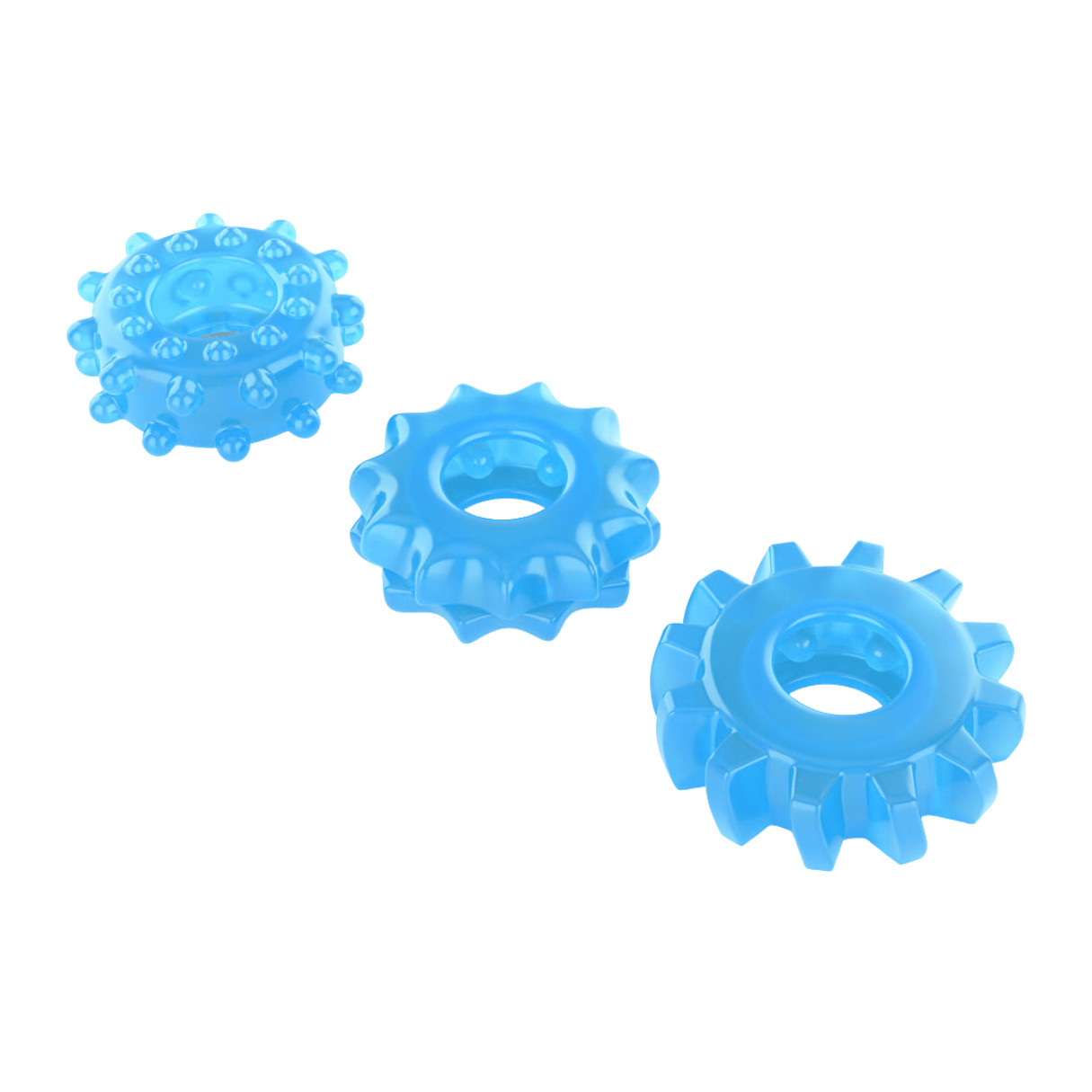 Kit com 3 Anéis Penianos em TPE em Formatos Diferenciados e Efeito Fosforescente - Lovetoy Lumino Play - 3