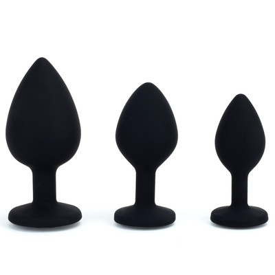 Foto 2 do produto Kit com 3 Tamanhos de Plug Anal em Silicone com Joia na Base - Adão & Eva | Disponível em 2 Cores